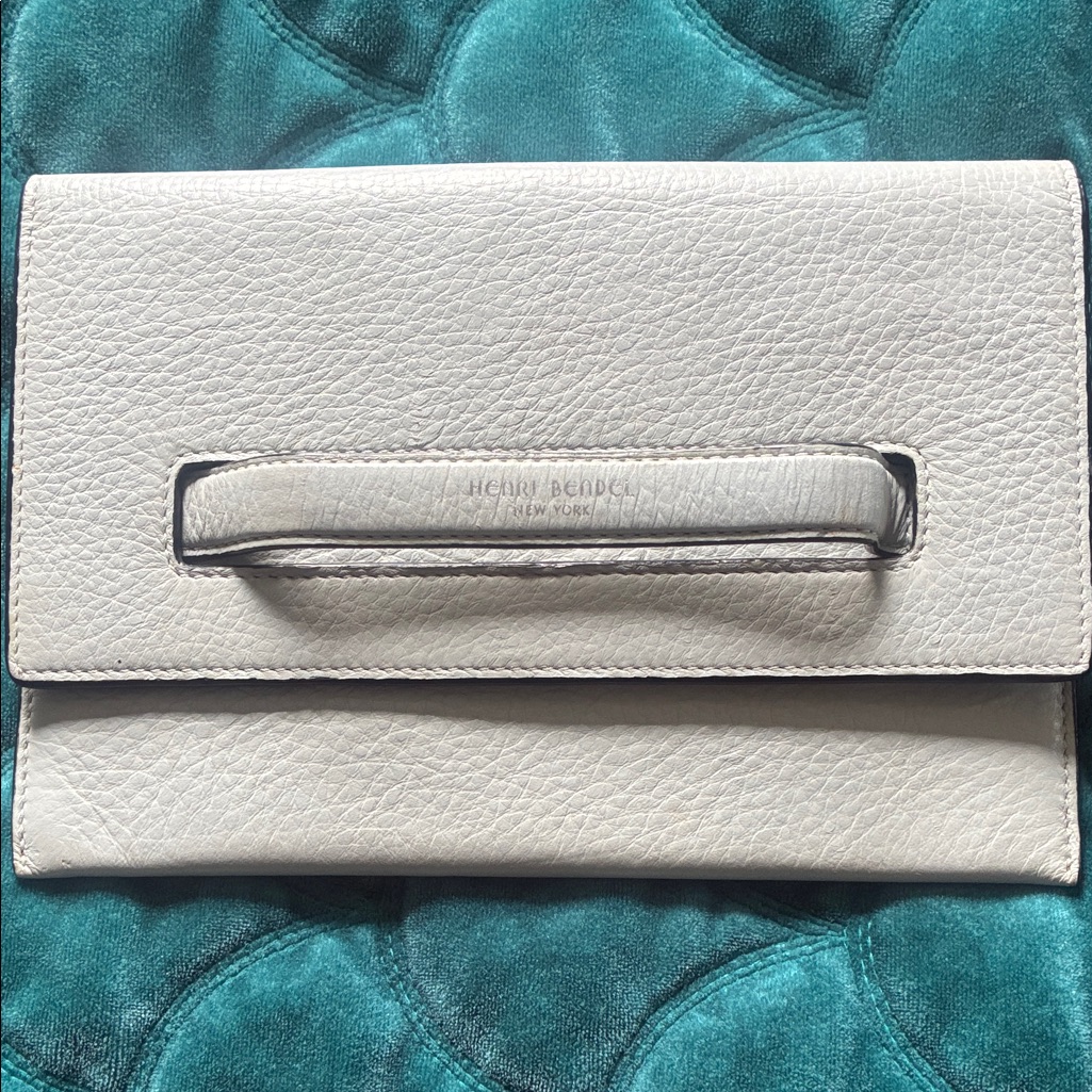 Henri Bendel "West 57th" Uptown Line Pebbled Leather Clutch